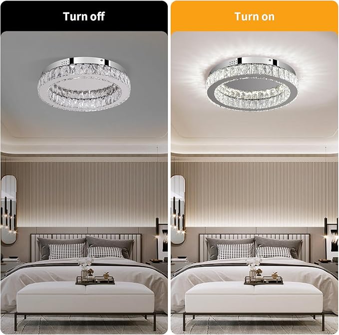 Buccleuch Modern Crystal Chandelier LED Flush Mount Pendant Lighting Mini Ceiling Light Fixture for Living Room Bedroom Hallway Staircase Bar Kitchen-Ruum Studio Home