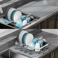 GSlife in Sink Dish Drying Rack - Capacity Expandable Stainless Steel Over Sink Dish Drainer Drying Rack (13.4''-20.4'') with Silicone Mat for Kitchen Counter Large Capacity, Black-Ruum Studio Home