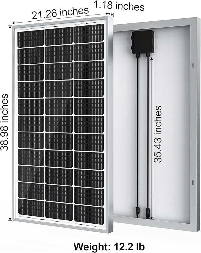 SOLPERK 2PCS Solar Panels 100 Watt 12 Volt, High-Efficiency Monocrystalline Solar Panel for Home, RV, Camping, Marine, Rooftop, Off-Grid Applications, 2-Pack 100W, SK-M200W-Ruum Studio Home