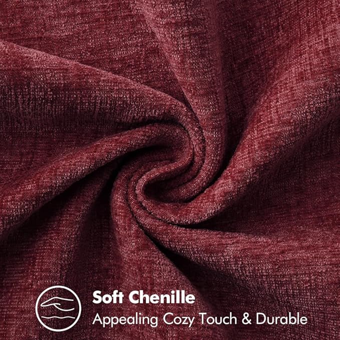 MIULEE Pack of 2 Christmas Pillow Covers 18x18 Inch Burgundy Red Farmhouse Decorative Throw Pillow Covers with Stitched Edge Soft Chenille Solid Dyed Couch Pillow Covers for Sofa Bed Living Room-Ruum Studio Home