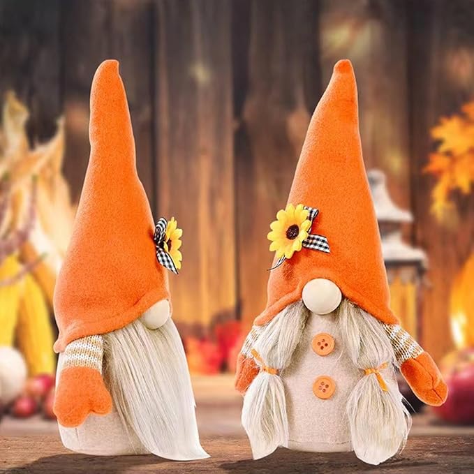 Gnomes Plush Decorations,Fall Decor Fall Gnome Plush Decoration for Home,Handmade Swedish Tomte Doll Mr and Mrs Scandinavian Gnomes,Fall Home Decor Thanksgiving Gnome Table Decorations,Girl-Ruum Studio Home