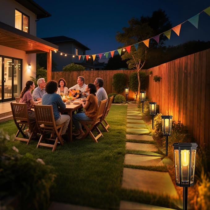 Solar Pathway Lights, Upgraded Solar Bright LED Path Lights, Outdoor Waterproof Garden Landscape Lighting with 2 Lighting Modes & Auto On/Off, for Yard, Landscape, Patio, Lawn, Path, Walkway, Driveway-Ruum Studio Home