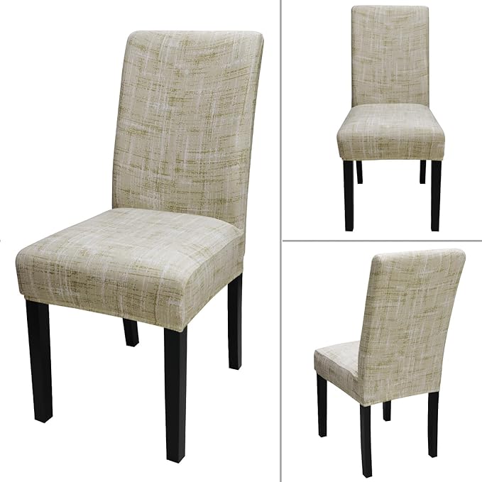 JQinHome Pattern Chair Covers Pack of 12,High Stretch Removable Washable Parsons Chair Slipcover for Home Party Hotel Wedding Ceremony (Stripe Pattern,12PCS)-Ruum Studio Home
