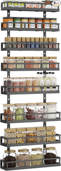 X-cosrack 8-Tier Adjustable Spice Rack – Wall-Mounted Space-Saving Organizer with Mixed Baskets, Large-Capacity Seasoning Holder for Kitchen & Pantry (Black)-Ruum Studio Home