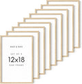 HAUS AND HUES 12 by 18 Picture Frame Set of 9-12 x 18 Poster Frame, 18x12 Light Wood Frame, 12x18 Frame, 12 x 18 Frame Natural Wood, 12 x 18 Picture Frame Wooden (Beige Frame)-Ruum Studio Home