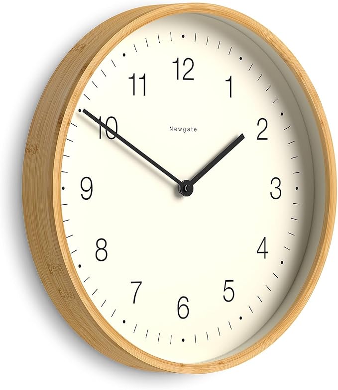 NEWGATE® Mauritius Wall Clock | Scandi Inspired Bamboo Clock | 15 inch | Modern Minimalist Design for Kitchen, Living Room or Office-Ruum Studio Home