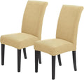 Joccun Chair Covers for Dining Room Set of 2,Dining Chair Slipcovers Stretch Dining Room Chair Covers Seat Protector,Washable Parsons Chair Cover for Home,Hotel(Parmesan,2 Pack)-Ruum Studio Home