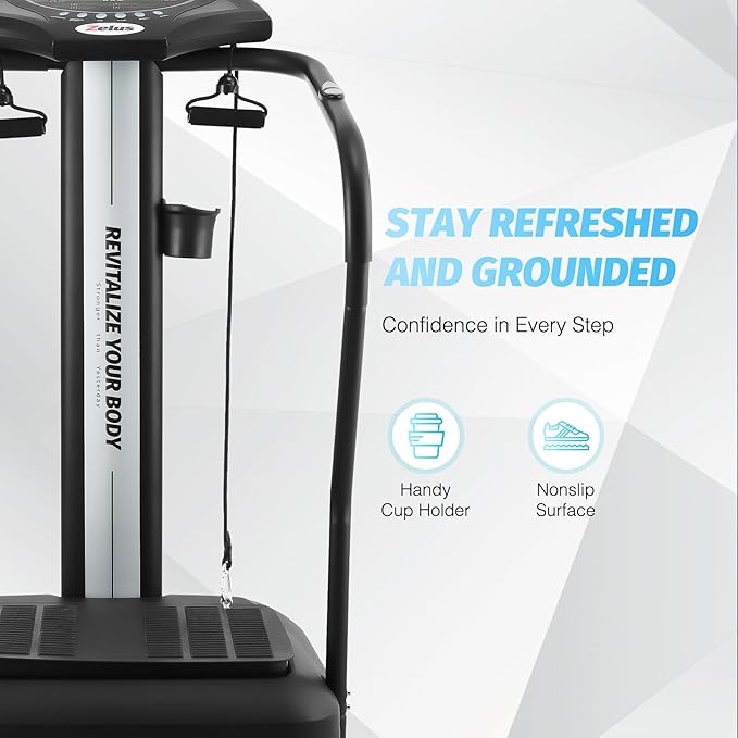 ZELUS Whole Body Vibration Plate, 500W Vibration Plate Exercise Machine with 99 Levels 3 Preset Modes & 2 Resistance Bands, Training Fitness Vibration Platform Machine for Home Gym with 330lb Capacity-Ruum Studio Home