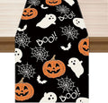 XCHI Boo Spooky Ghost Pumpkin Halloween Table Runner Burlap Table Decoration for Home Kitchen Dining Dinner Indoor Holiday Farmhouse Decor 13x72 Inch-Ruum Studio Home