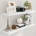 Fun Memories Floating Shelves 48 Inch Set of 2, White 48 x 9 Wall Shelves for Home Decor Storage, Rustic Wood Floating Shelf for Wall, 9 Inch Deep Shelving for Bathroom, Living Room, Kitchen-Ruum Studio Home