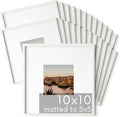 HAUS AND HUES Square Picture Frames 10 x 10 Set of 25 - Photo Gallery Wall Frame Set, Wood Frames With Mat, White Oak-Ruum Studio Home