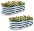 Gardmax 2 Pack Galvanized Raised Garden Bed, Lightweight Planter Boxes Outdoor with Easy Assembly, Large Garden Bed for Vegetables, Fruits, Flower Silver-Ruum Studio Home