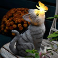 Cat Garden Figurines Outdoor Decor Solar Statue with LED Lights for Patio Lawn Yard Art Decoration Housewarming Garden Gift-Ruum Studio Home