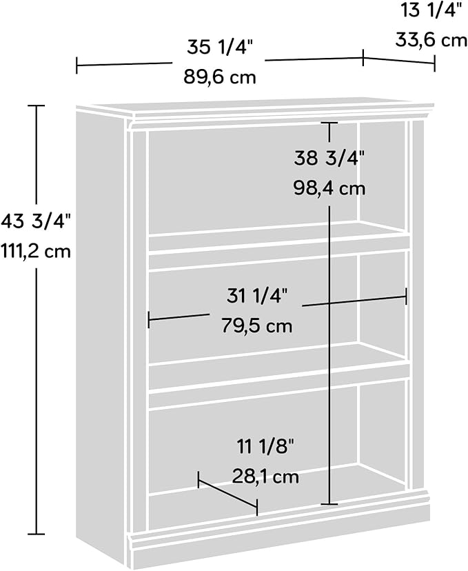 Sauder Miscellaneous Storage 3-Shelf Bookcase/ Book shelf, Mystic Oak finish-Ruum Studio Home