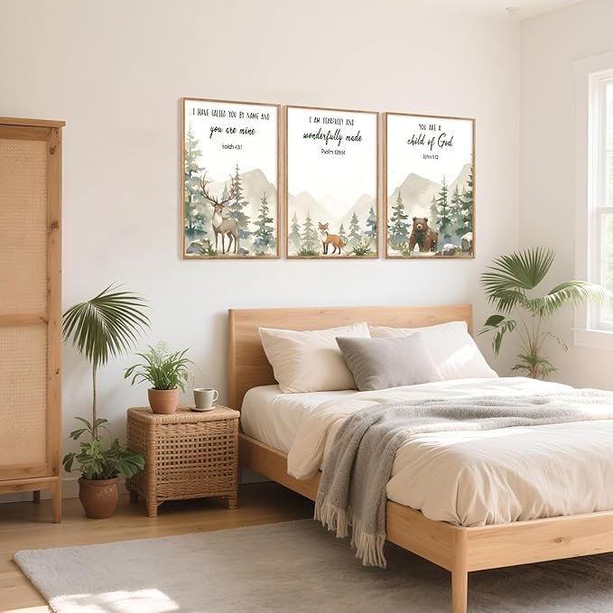 HPNIUB Bible Verses Canvas for Kids, You are A Child of God Scripture Wall Art, Jungle Animals Christian Religious Wall Decor, Ready to Hang for Nursery, Classroom, Bedroom, Playroom- 16"x24"x3-Ruum Studio Home