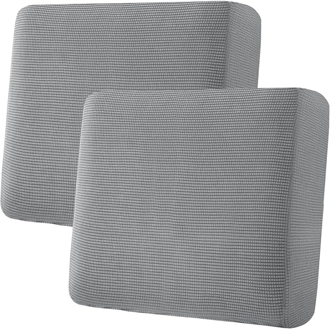 H.VERSAILTEX Super Stretch Individual Seat Sofa Covers Slipcover Sets Thick Jacquard Textured Twill Fabric (2 Piece Large Sofa Cushion Covers, Dove)-Ruum Studio Home