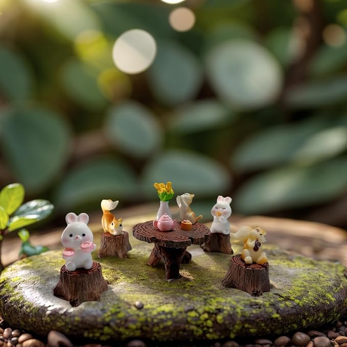 Swing Set of 42 Pcs Miniature Fairy Garden Accessories Outdoor Decor Figurines Kit for Kids, Mini Whimsical Ornaments and Decorations for Patio, House, Garden, Desk, Yard Supplies-Ruum Studio Home