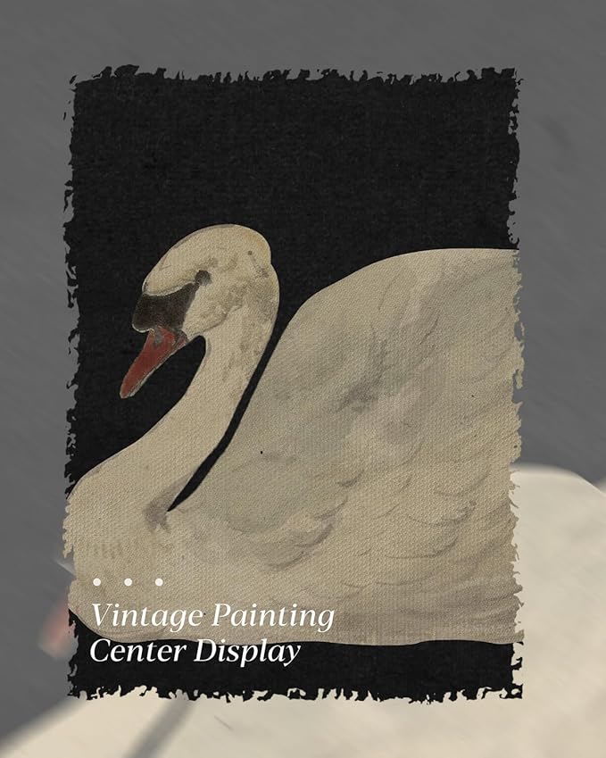 HUARCEY Gold Framed Vintage Wall Art for Living Room, Grace Swan Art Painting Pictures Animal Bathroom Prints Farmhouse Wall Decor Large Canvas Swan Aesthetic Decor for Kitchen Bedroom Zwaan 24"x36"-Ruum Studio Home