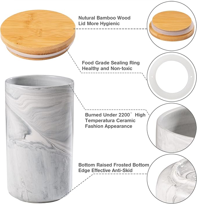 Yangbaga Coffee Canister with Airtight Lid, Ceramic Sugar Canisters Sets for the Kitchen, Food Storage Containers for Ground Coffee,Tea,Sugar,Spice-Ruum Studio Home