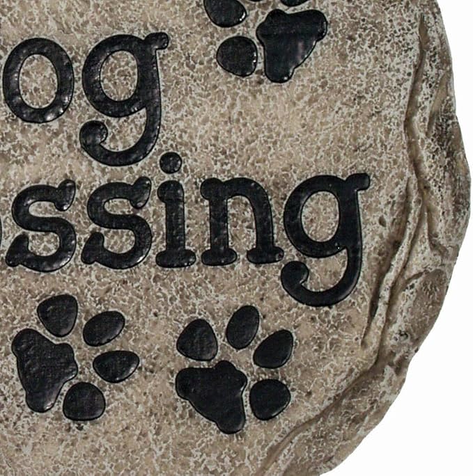 Spoontiques - Garden Décor - Dog Crossing Stepping Stone - Decorative Stone for Garden-Ruum Studio Home
