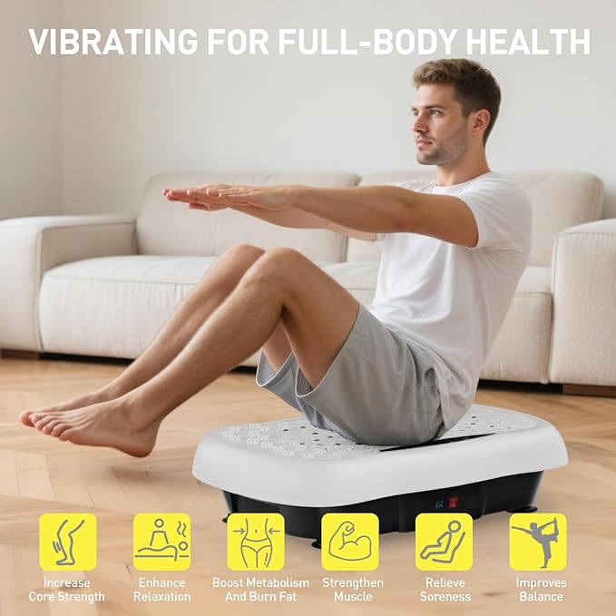 Vibration Plate Exercise Machine, Vibrating Platform for Lymphatic Drainage with 120 Speeds, Upgraded Vibrated Plates for Weight Loss, Full Body Workout Equipment for Fitness at Home-Ruum Studio Home