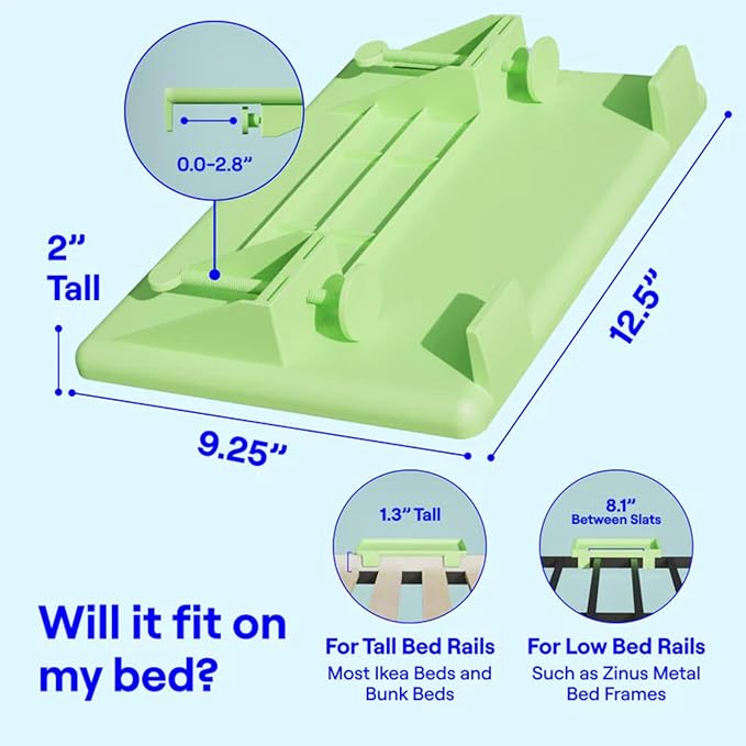 BedShelfie Bedside Shelf for Dorm Room Bunk Bed & Top Bunk, College Dorm Room Essentials, Bedside Caddy, Clip on Floating Desk Tray, Bed Side Table Storage, Loft Nightstand Decor - Cable Catch, Black-Ruum Studio Home