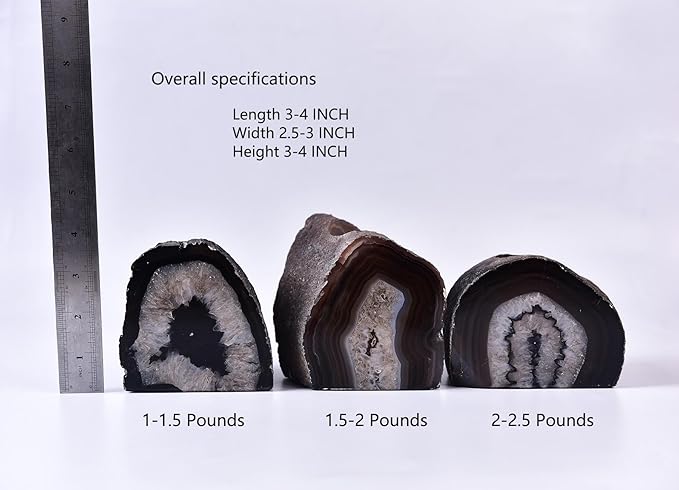 AMOYSTONE Agate Candle Holder Multi-Functional Décor 1-1.5lb Pillar Candles & Makeup Brush Storage | Irregular Half-Cut Design | Meditation Desk Accent | Spiritual Starter Gift-Ruum Studio Home