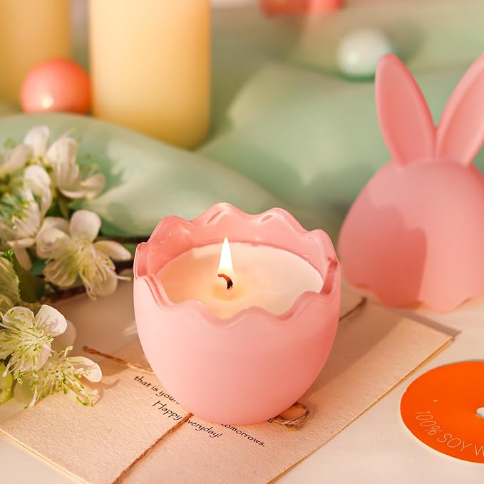 Spring Candle Decoration for Table Centerpieces, Bunny Lavender Scented Candle, Spring Home Decor, Indoor Easter Gift for Women-Ruum Studio Home