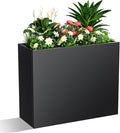 Metal Planter Box, Outdoor Heavy Duty Metal Garden Planter Spliced Flower Pot with Partitions, All-Weather Use with Drainage Holes for Patio/Porch-30 x 24" x 12"-Ruum Studio Home