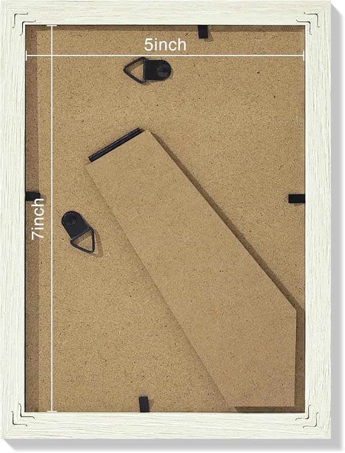 Vittanly 5x7 Picture Frames Set of 9, Shatter Resistant Plexiglass, Display 4x6 Pictures with Mat or 5x7 without Mat, Photo Frames for Wall or Tabletop, Engineered Wood, Whitemist-Ruum Studio Home