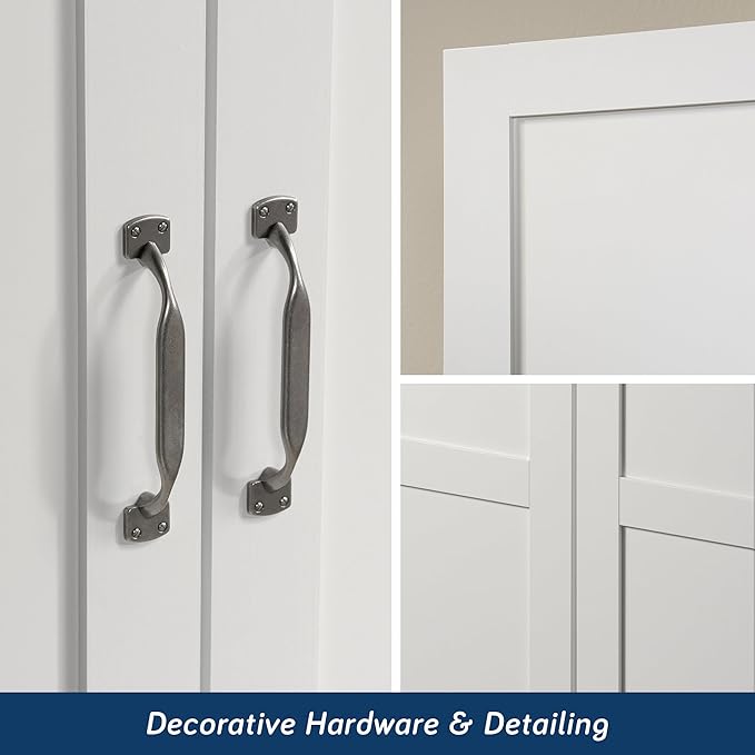 Sauder Select Storage Cabinet/ Pantry cabinets, White finish-Ruum Studio Home