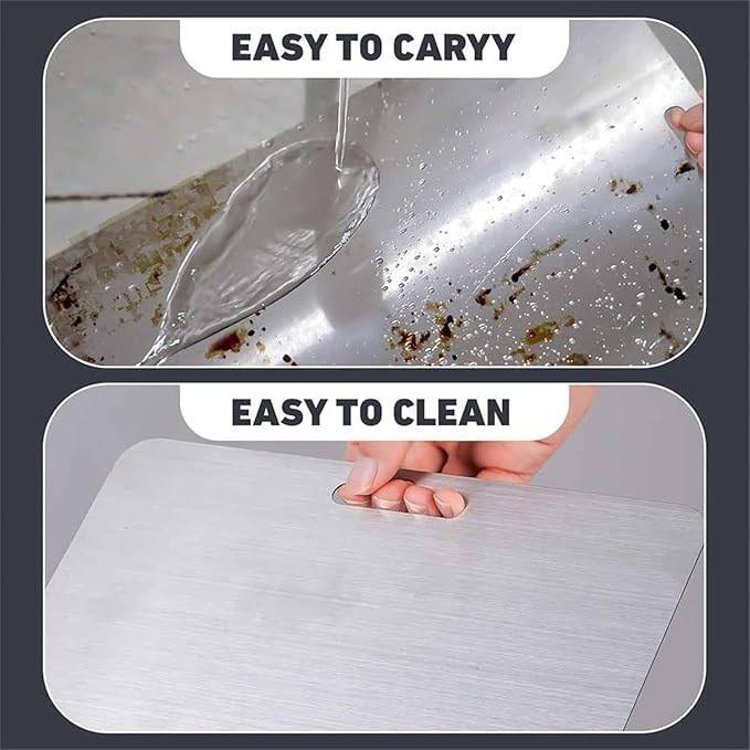 Titanium Cutting Board - 2025 New Upgrade 100% Pure Titanium Cutting Boards for Kitchen Double Sided Non Toxic Titanware Cutting Board,Hygiene Durable Dishwasher Safe Chopping Board (12"L x 9"W)-Ruum Studio Home