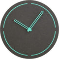 Stephanie Imports Modern Minimalist Dark Concrete Gray Silent Wall Clock (Teal)-Ruum Studio Home