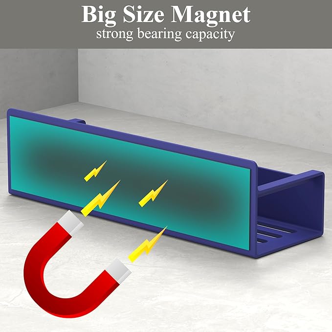 4 Pack Magnetic Spice Rack Organizer for Refrigerator and Oven, Dark Blue Fridge Organizers and Storage for Kitchen-Ruum Studio Home