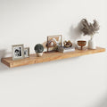 RICHFOCUS Elm Floating Shelves for Wall - 55" W x 9.3" D Rustic Solid Wood Shelves with Invisible Bracket, Wall-Mounted for Living Room, Bedroom, Kitchen Storage & Display, Set of 1, Natural-Ruum Studio Home