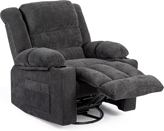 Recliner Chair Rocker Modern Ergonomic Lounge 360 Degree Swivel Single Sofa Seat Living Room Lounge Recliners on Clearance Foam Filling-Ruum Studio Home