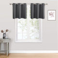 ChrisDowa Small Kitchen Valances for Windows - Grommet Short Thermal Insulated Room Darkening Window Valances Curtains for Living Room (2 Panels, Grey, 52 x 18 Inch)-Ruum Studio Home