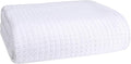 Elvana Home 100% Cotton Bed Blanket, Breathable Bed Blanket Twin Size, Cotton Thermal Blankets Twin, Perfect for Layering Any Bed for All Season, White-Ruum Studio Home