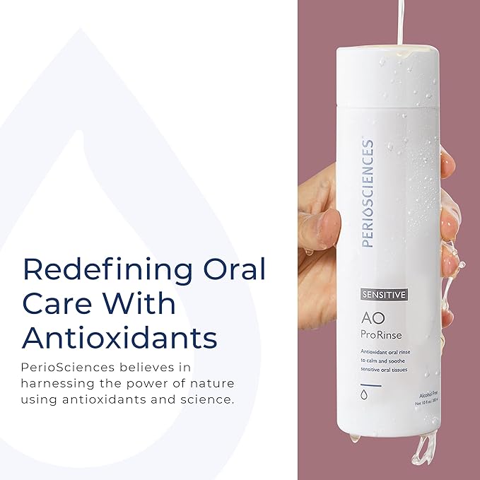 PerioSciences AO ProRinse Sensitive Teeth Mouthwash with Essential Oils and Antioxidants - Alcohol Free Mouthwash for Extreme Oral Sensations, 10 fl oz/300ml Pack of 2-Ruum Studio Home