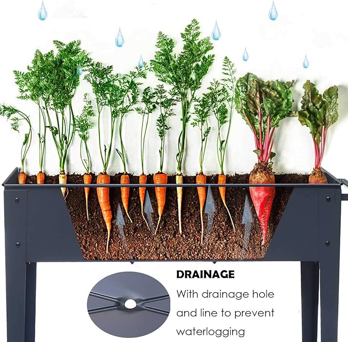 Raised Planter Box with Legs Outdoor Elevated Garden Bed On Wheels for Vegetables Flower Herb Patio-Ruum Studio Home