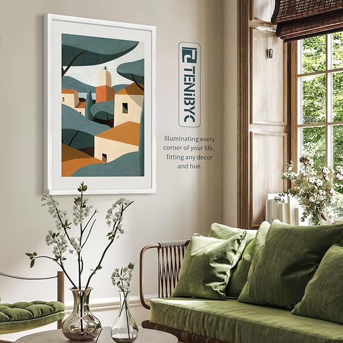 24x36 Poster Frame 3 Pack - White Woodgrain, Solid Wood Picture Frame, Wall Gallery Frame - Wall Hanging-Ruum Studio Home