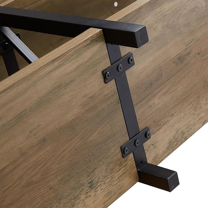 LVB Rustic Console Table, Wood Metal Entryway Table Behind Couch, Industrial Sofa Table with 3 Tier Storage Shelf, Modern Wooden Foyer Hallway Table for Entry Living Room Bedroom, Rustic Oak, 47 Inch-Ruum Studio Home