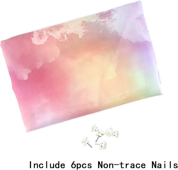 HVEST Rainbow Cloud Tapestry, Polyester Wall Art, Rainbow and Pink Cloud with Glow Sunshine in Pastel Sky, Aesthetic Nature Landscape, Bedroom Living Room Decor, 60x40 Inches-Ruum Studio Home