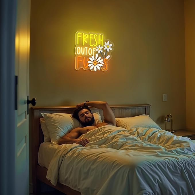 FRESH OUT OF FUS Neon Sign, Funny Novelty Neon Signs for Wall Decor, Dimmable Acrylic Neon Lights for Living Room Bedroom Party Decorations, Perfect Gifts-Ruum Studio Home