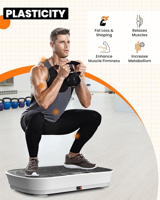 Vibration Plate Exercise Machine - Bluetooth Music & 400LBS Capacity Vibration Plate for Lymphatic Drainage & Weight Loss with 99 Speed Levels, Whole Body Vibration Plate for Home Fitness-Ruum Studio Home