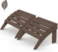 GREENVINES Adirondack-Ottoman | Wood Grain | Set of 2 | HDPE Plastic | Outdoor Footrest | All Weather | Foot Rest | Foot Stool | Dark Brown | for Adirondack Chair-Ruum Studio Home