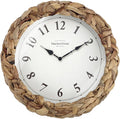 Presentime & Co Farmhouse Series, Rustic Woven Clock, 10.5 inch, Natural Woven Water Hyacinth/Sea Grass. Wall Sculpture, Wall Art and Timepiece for Home Decoration/Decoration/Farmhouse Décor.-Ruum Studio Home
