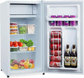 3.2 Cu.Ft Mini Fridge with Freezer, Small Refrigerator with Single Door and Adjustable Thermostat, Shelf, Energy Efficient, Compact Fridge for Bedroom, Office，white-Ruum Studio Home