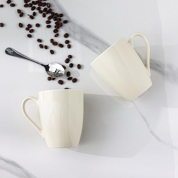 GBHOME 16oz Coffee Mugs Set of 6, Large Ceramic Coffee Mugs for Man, Woman, Dad, Mom, Modern Coffee Mugs Set with handle for Tea/Latte/Cappuccino/Milk/Cocoa. Dishwasher&Microwave Safe,Beige-Ruum Studio Home