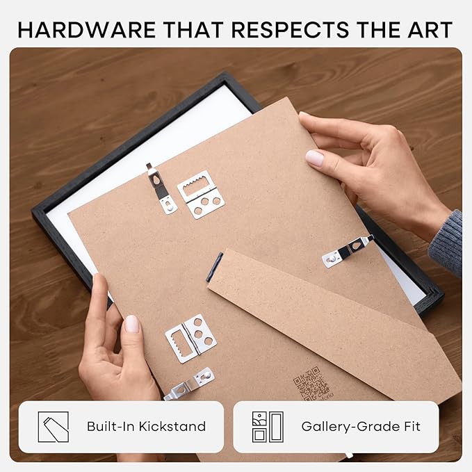 Homeforia 4x6 Picture Frame Black Wood, High End Oak 4by6 Black Wooden Frames with Mat 3x5 Print, 4 x 6 Frame Matted to 3 x 5 inch Photo, 6x4 Wall or Tabletop Frame, Tempered Glass, Wall Kit, Set of 1-Ruum Studio Home